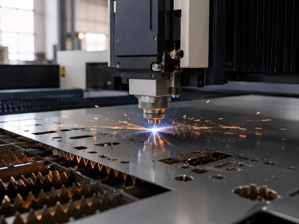 Fiber-laser cutting a steel sheet